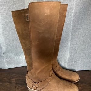 Teva knee high brown leather boots, women’s size 7